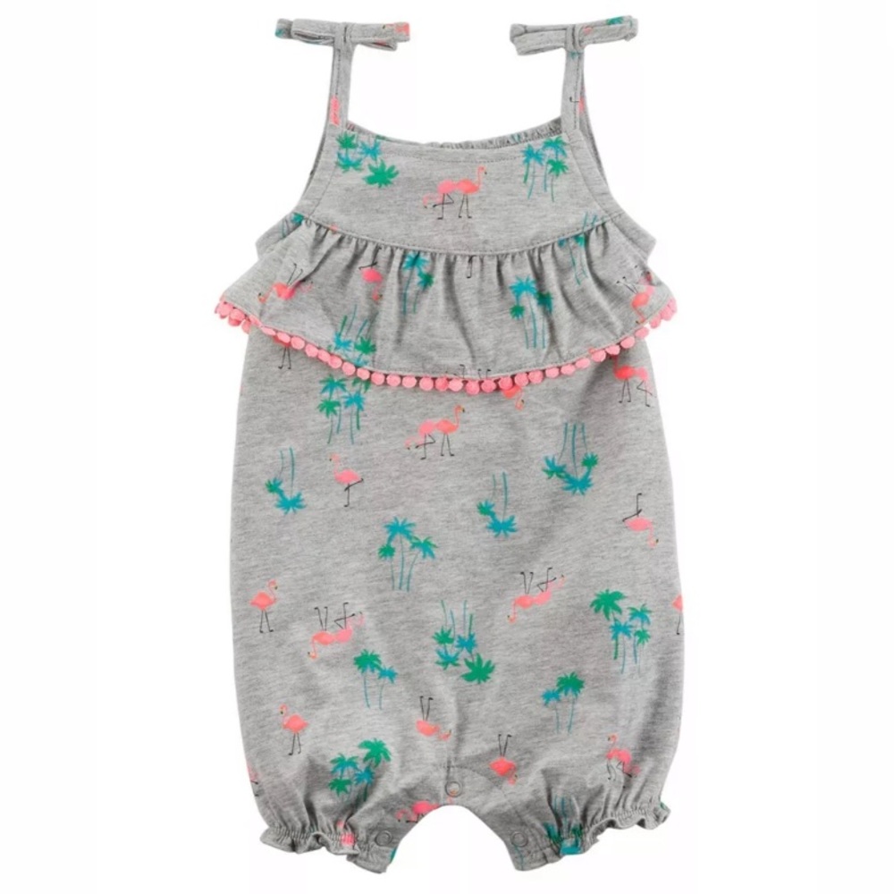 Carter’s Flamingo Tie Shoulder Romper (3 Months)